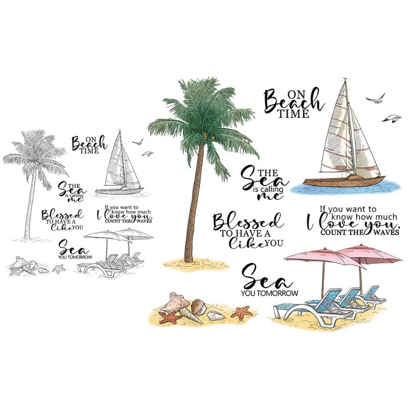 Summer Beach Dies & Stamps Set
