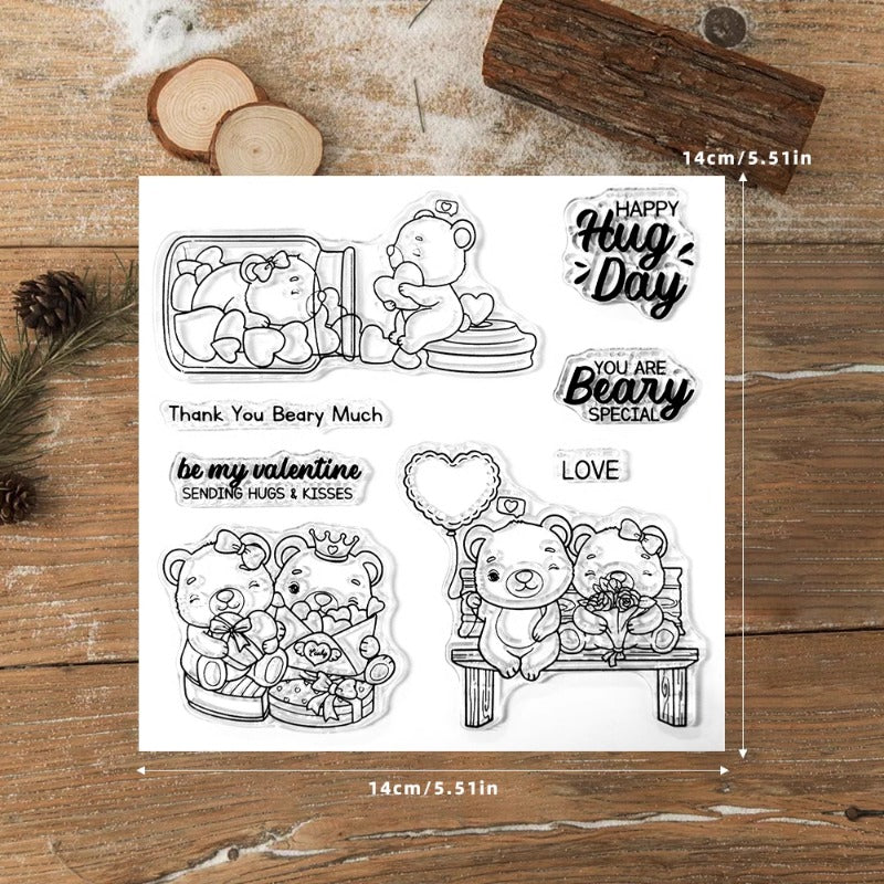Valentine's Day Cute Couple Bears Dies & Stamps Set