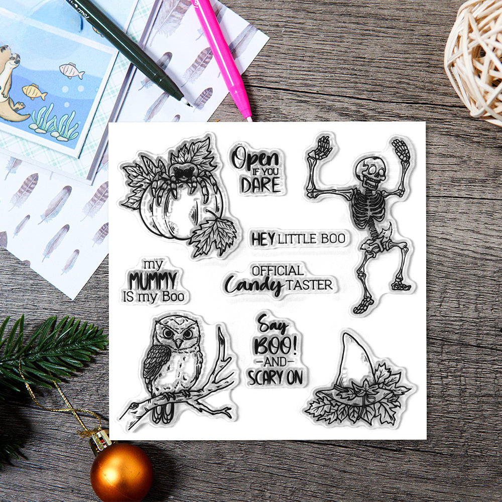 Halloween Skull Pumpkin Dies & Stamps Set
