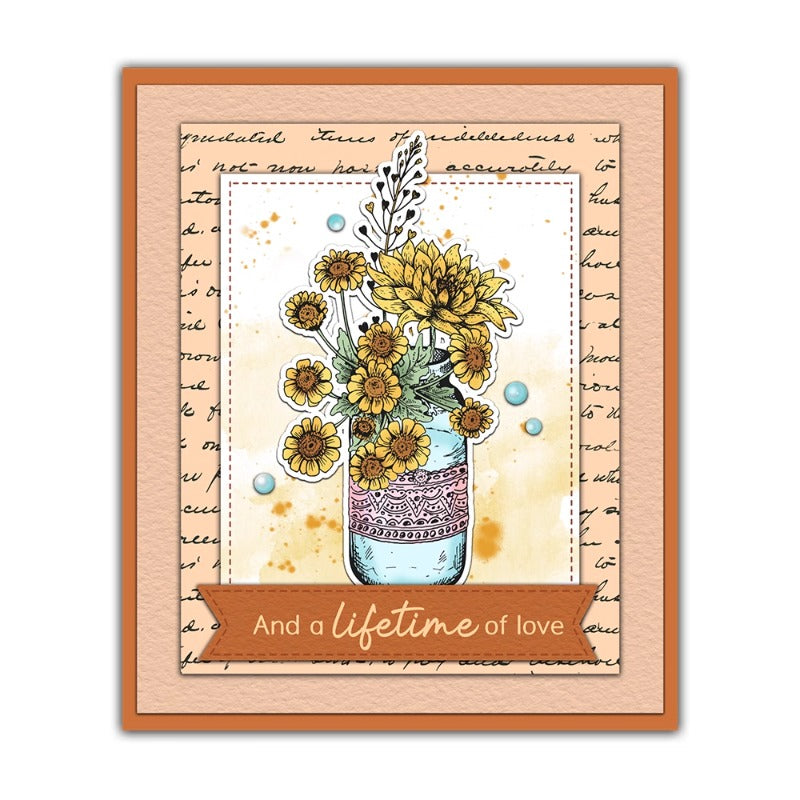 Blooming Flowers In Vase Dies & Stamps Set