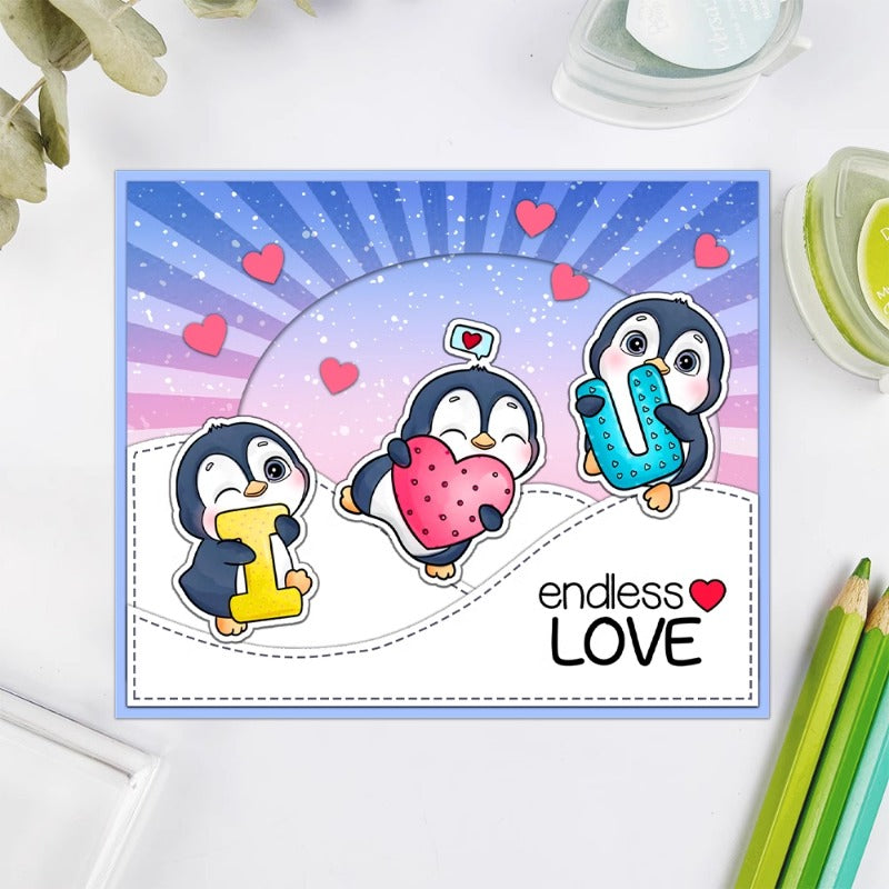 Valentine's Day Love Penguin Dies & Stamps Set
