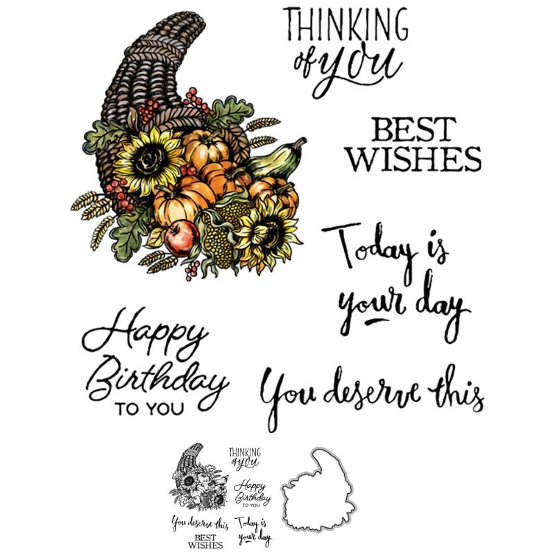 Thanksgiving Theme Dies & Stamps Set