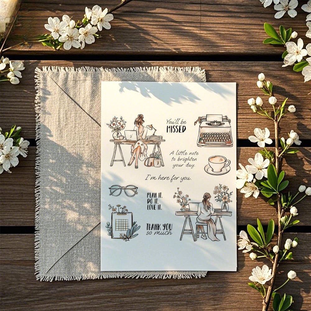 Office Girl Clear Stamps