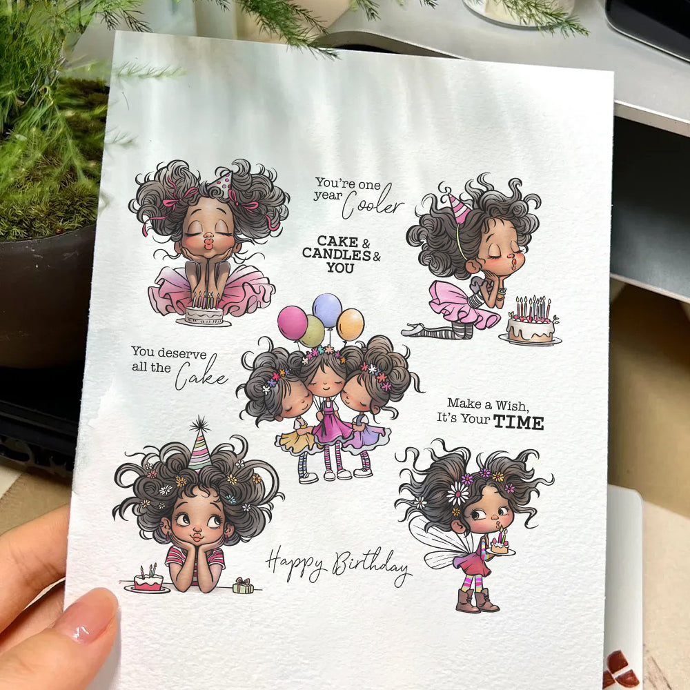 Cute Girls Birthday Party Clear Stamps