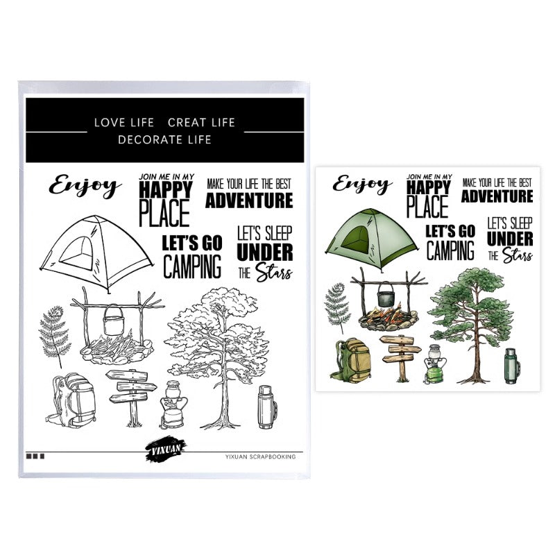 Outdoor Camping Tent Dies & Stamps Set