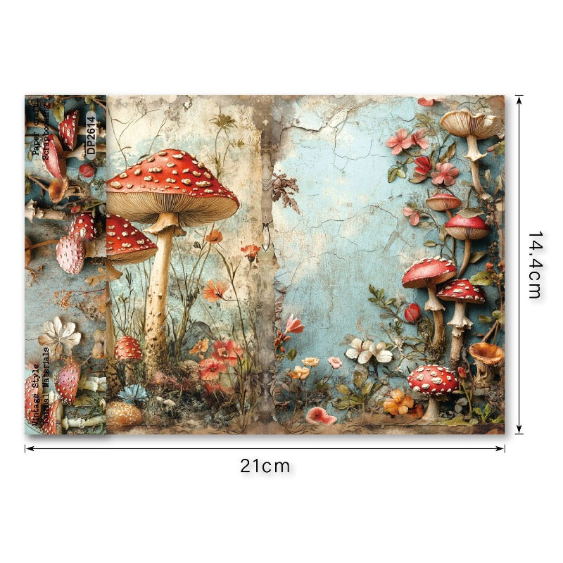 A5 Mushroom Forest Journal Scrapbook Paper