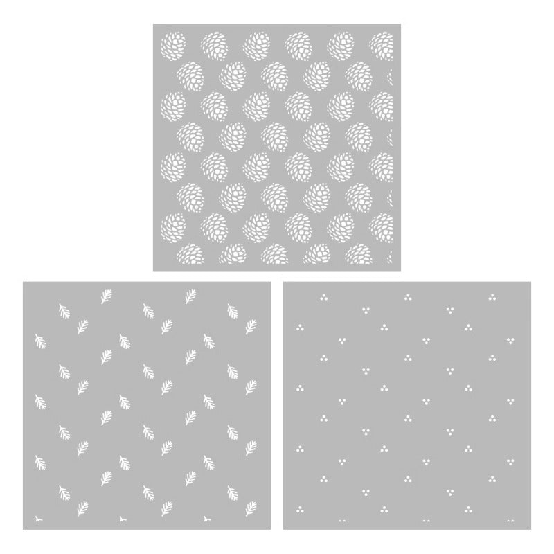 Christmas Pine Cones DIY Painting Hollow Stencil
