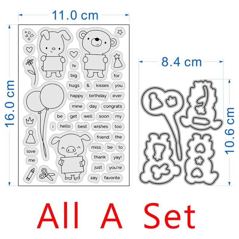 Animal Message Board Dies & Stamps Set