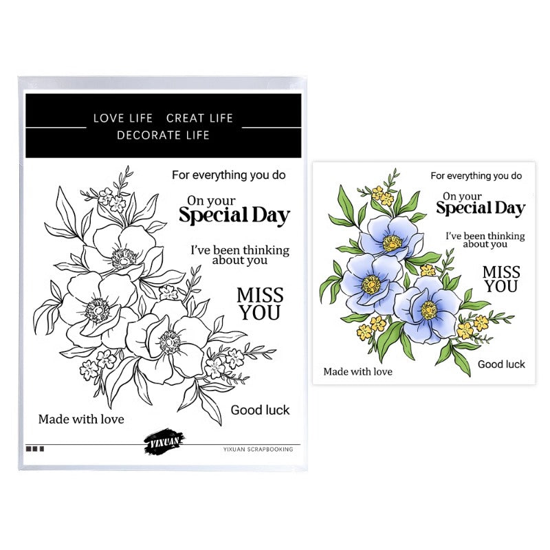 Blooming Flowers Dies & Stamps Set