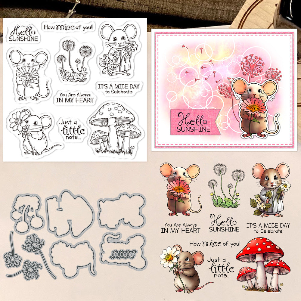 Mouse Mushroom Dies & Stamps Set