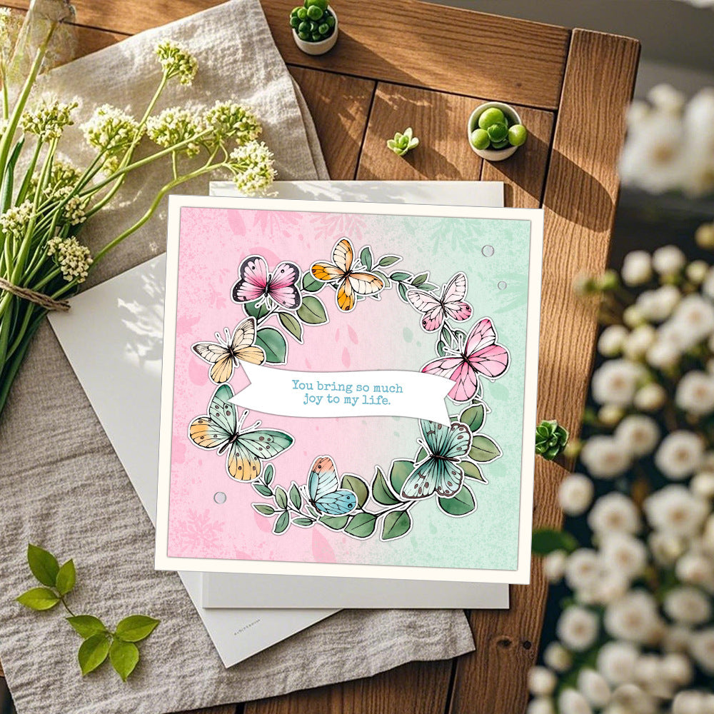 Butterfly Wreath Clear Stamps