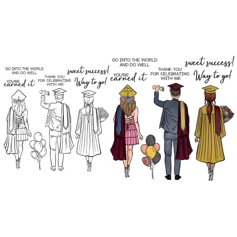 Bachelor Uniforms For Boys & Girls Dies & Stamps Set
