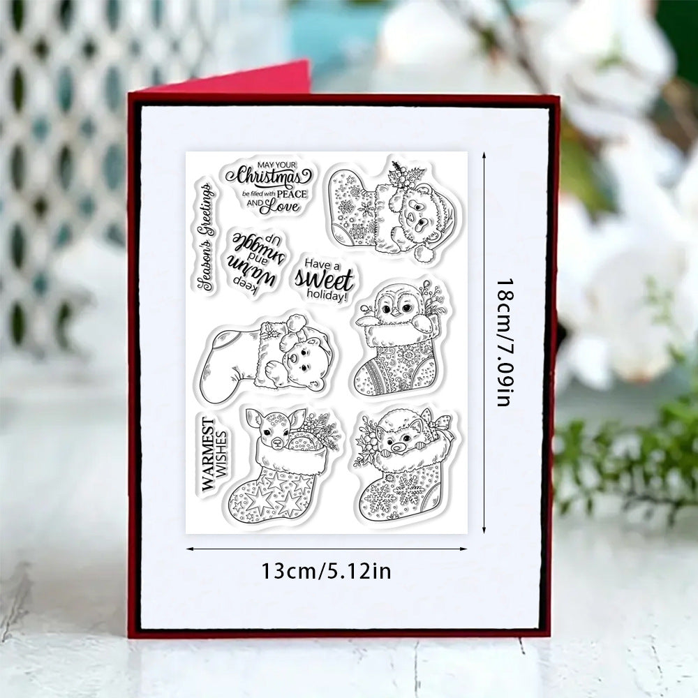 Animals In Christmas Stockings Dies & Stamps Set
