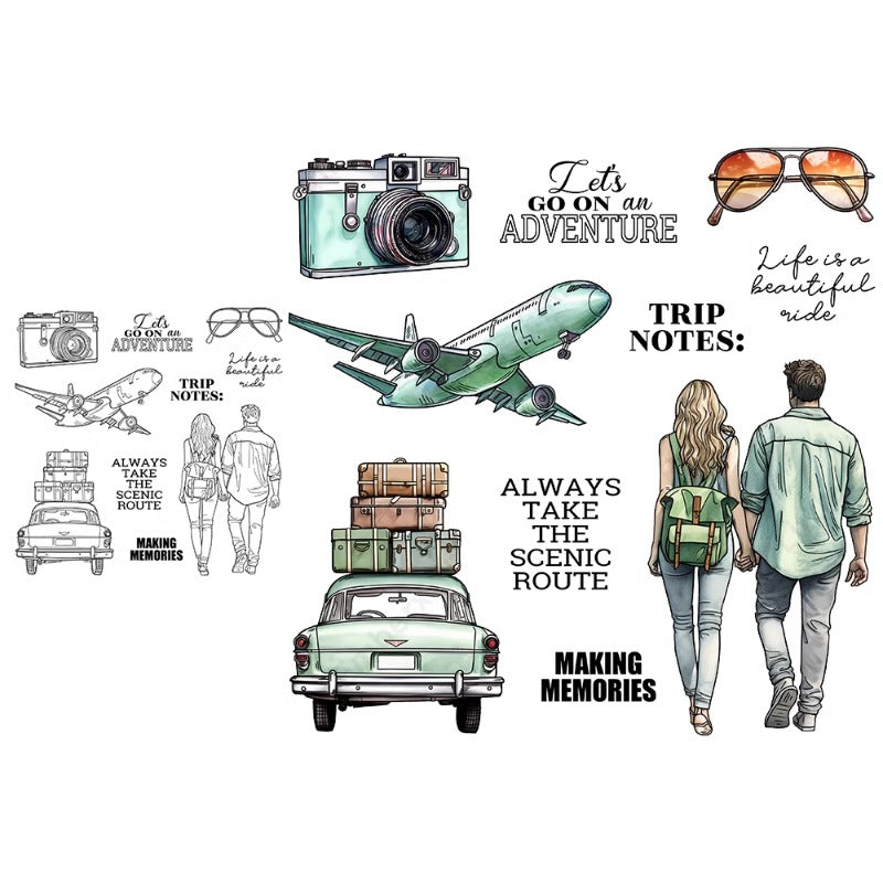 Couple Travel Dies & Stamps Set
