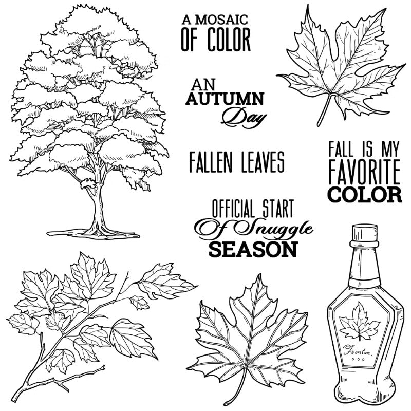 Autumn Maple Leaves Dies & Stamps Set