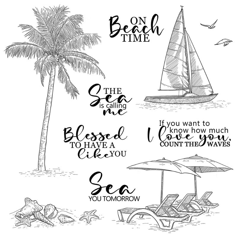Summer Beach Dies & Stamps Set