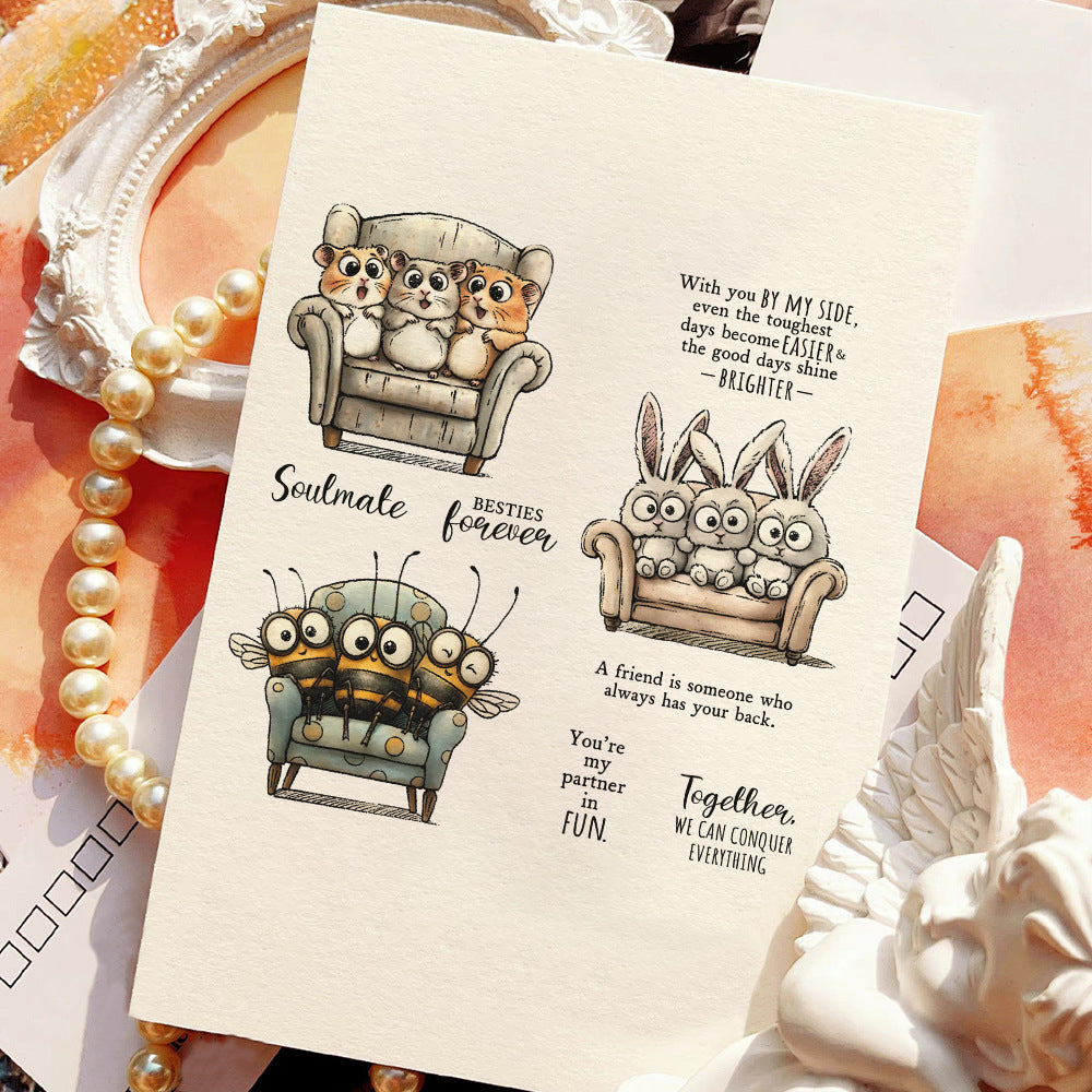 Sofa Animal Three Brothers Dies & Stamps Set