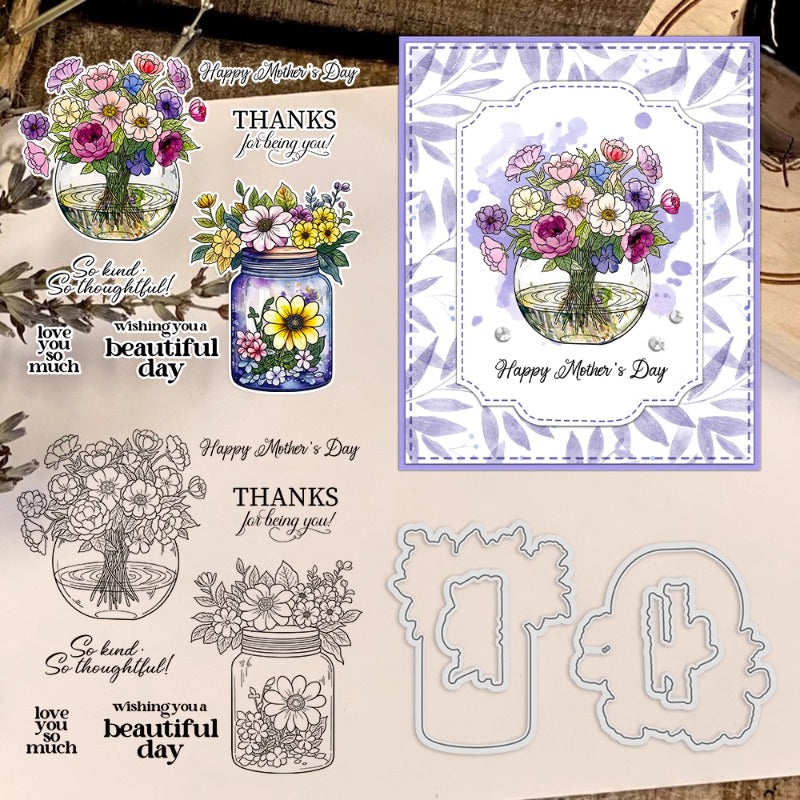 Flowers In A Vase Dies & Stamps Set