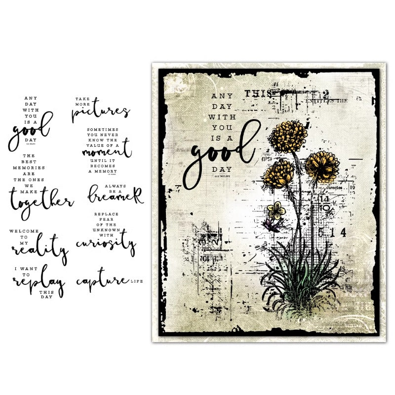 Vintage Good Wishes Clear Stamps
