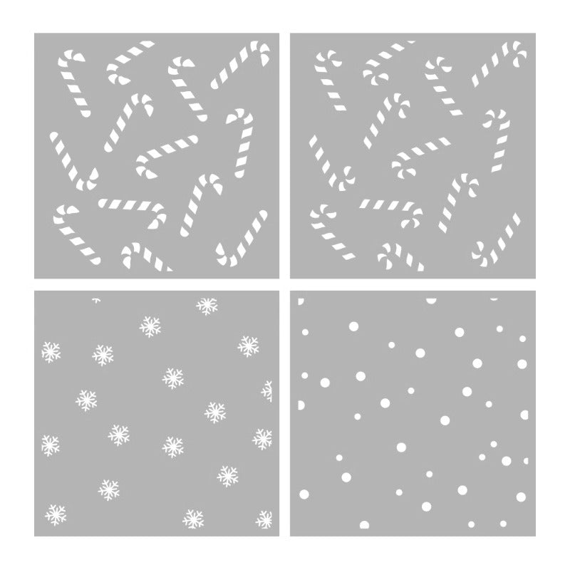 Christmas Snowflake Cane DIY Painting Hollow Stencil
