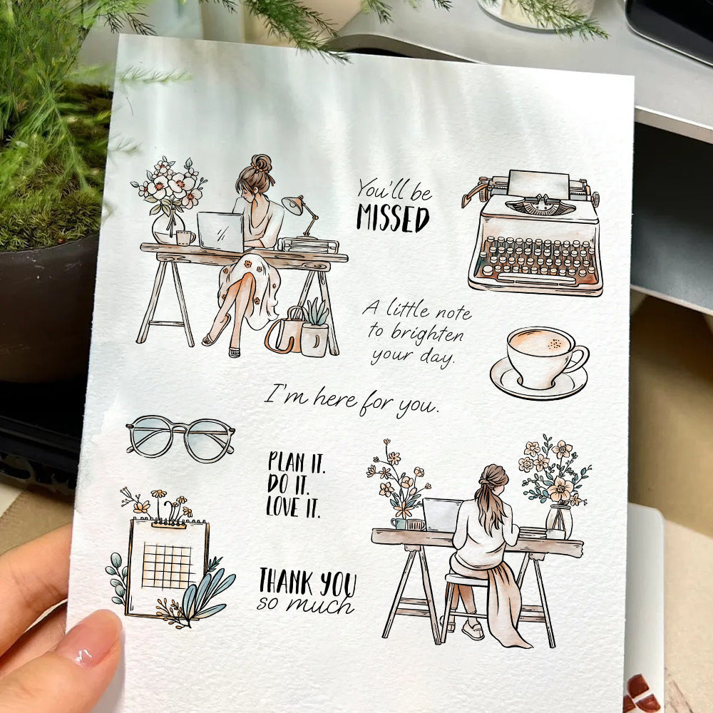 Office Girl Clear Stamps