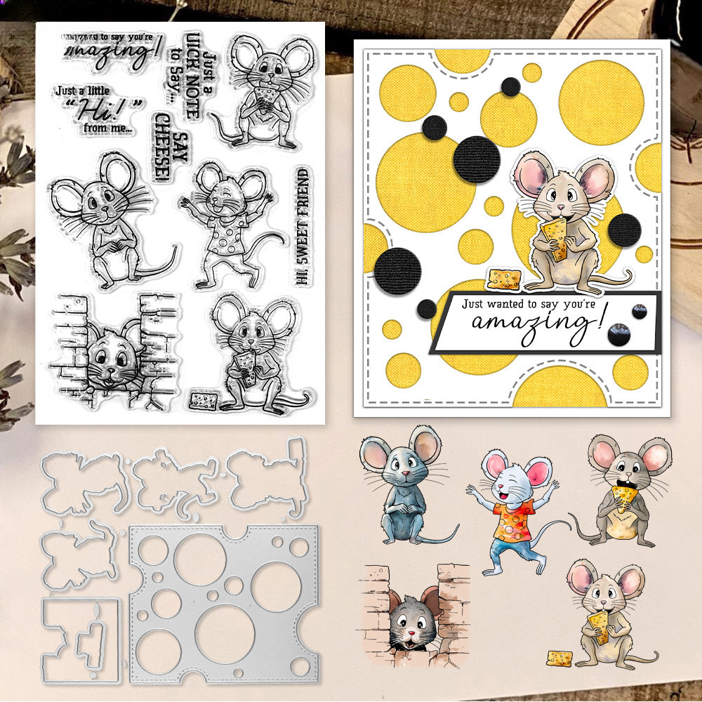 Animal Series Mouse Dies & Stamps Set