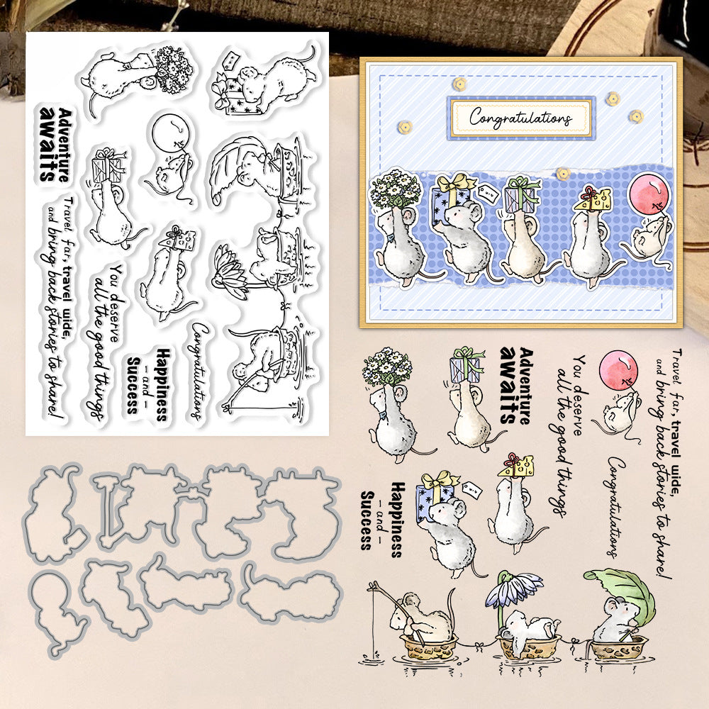 Mouse Daily Life Dies & Stamps Set