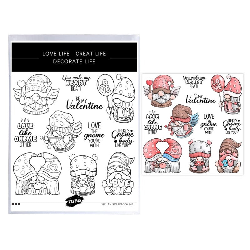 Valentine Gnomes Clear Stamps