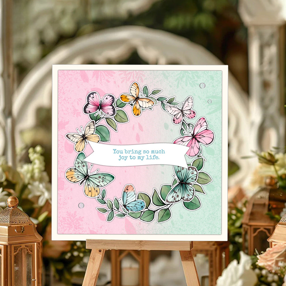 Butterfly Wreath Clear Stamps