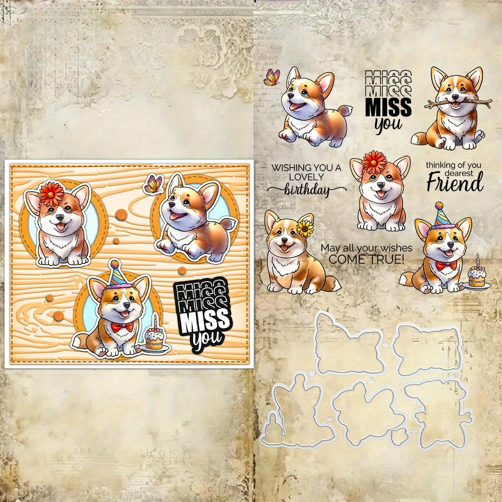 Cute Dogs Dies & Stamps Set
