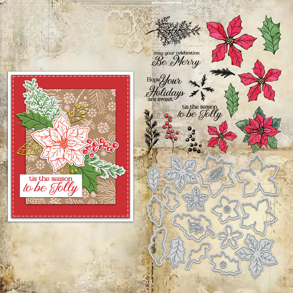 Christmas Poinsettia Dies & Stamps Set