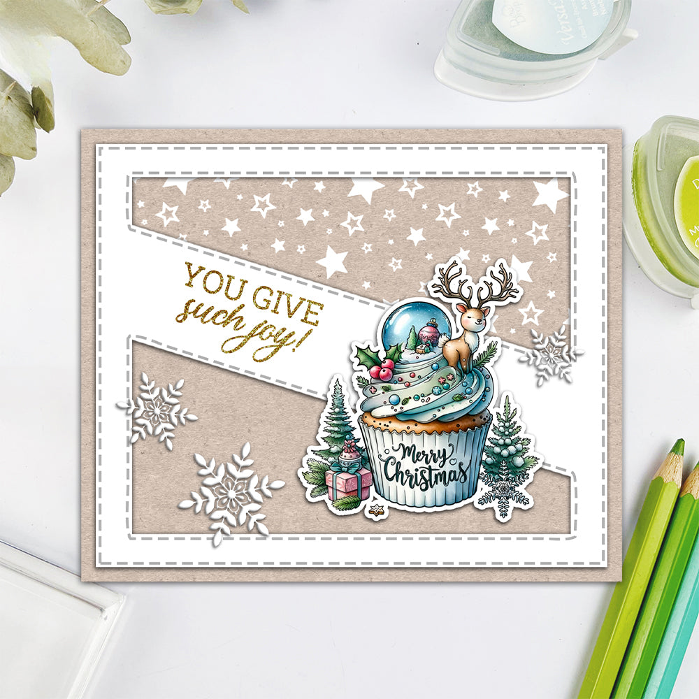 Christmas Delicious Cupcakes Dies & Stamps Set