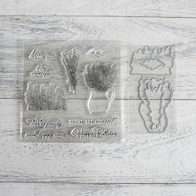 Beautiful Lavender Dies & Stamps Set