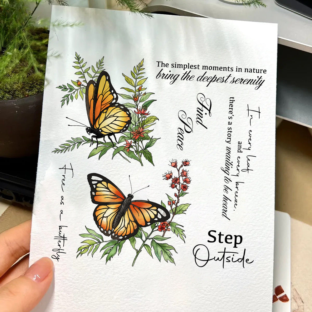 Flowers and Butterflies Dies & Stamps Set