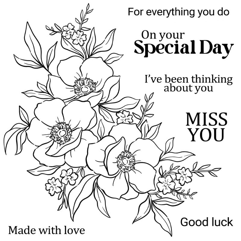 Blooming Flowers Dies & Stamps Set