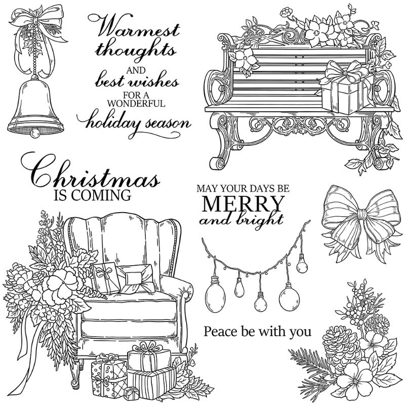 Merry Christmas Theme Clear Stamps