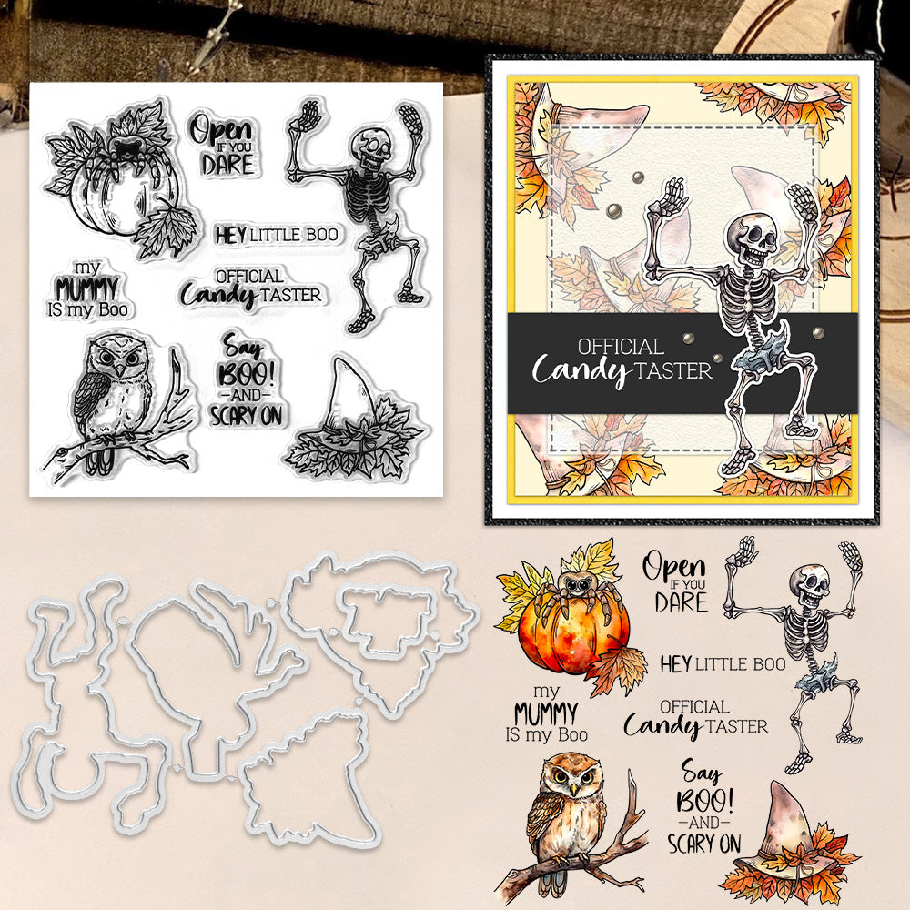 Halloween Skull Pumpkin Dies & Stamps Set