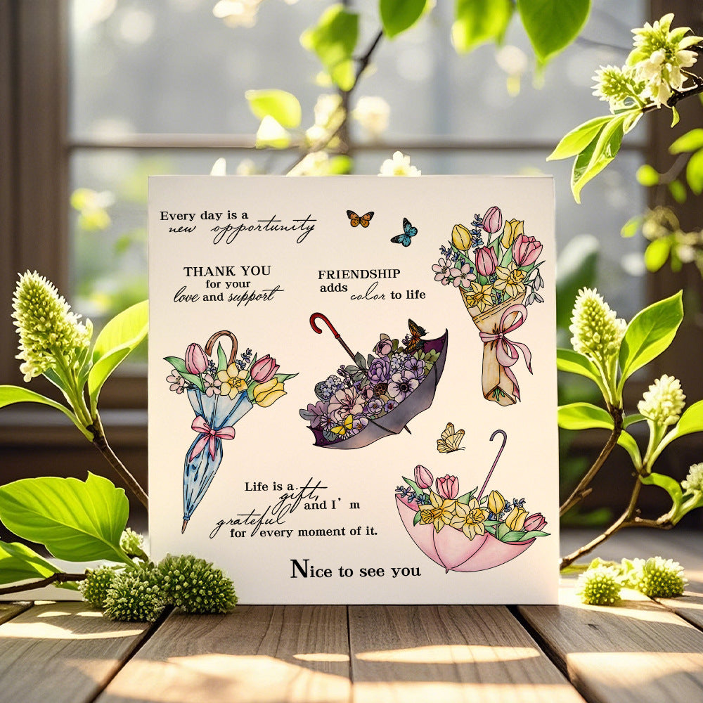 Umbrella Bouquet Clear Stamps