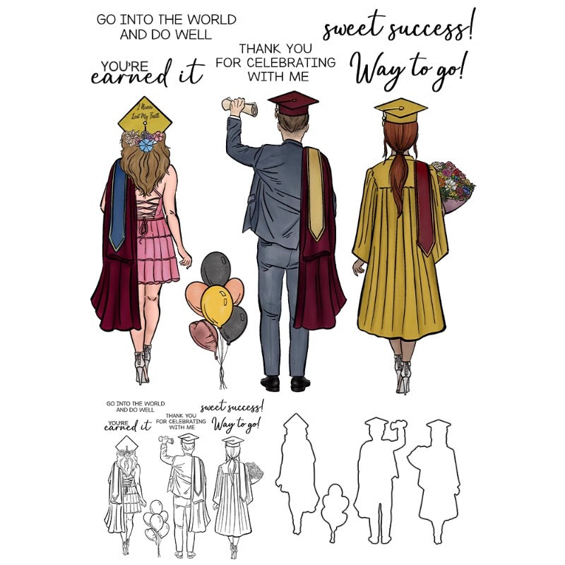 Bachelor Uniforms For Boys & Girls Dies & Stamps Set