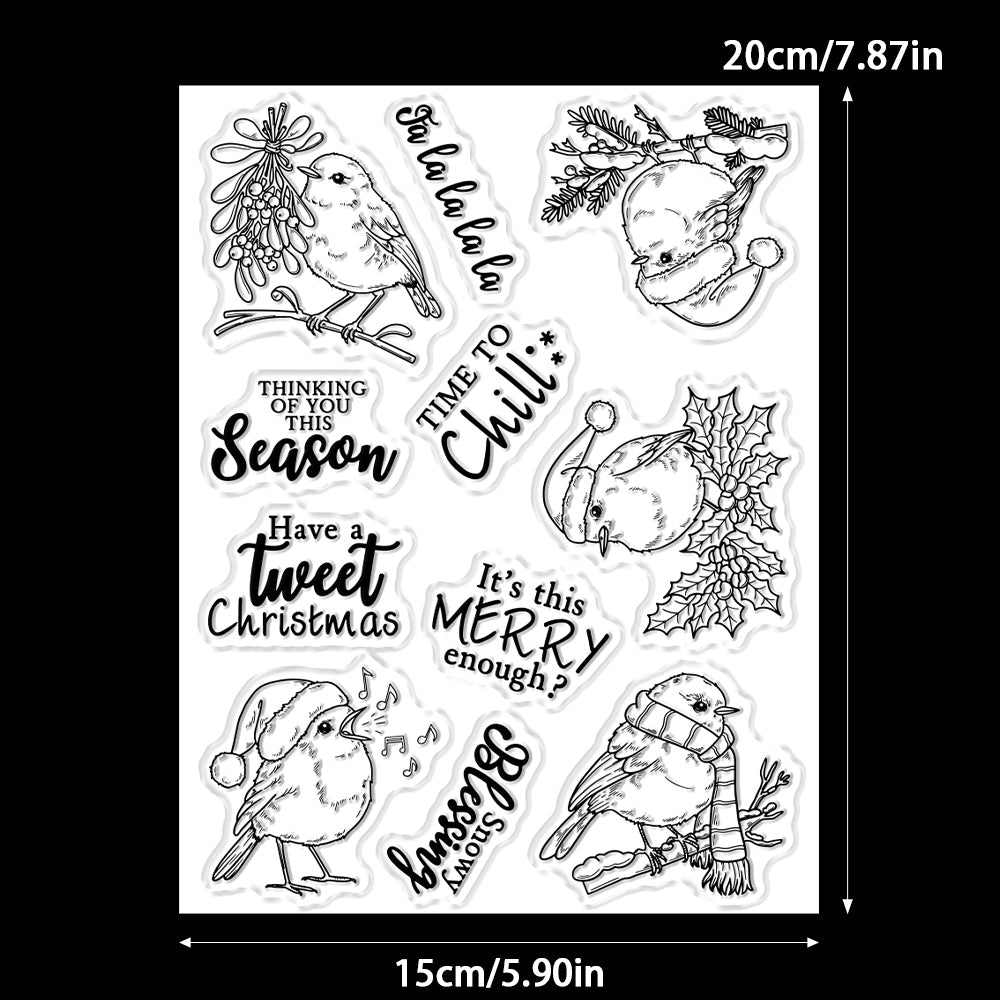 Birds On A Branch In Winter Dies & Stamps Set