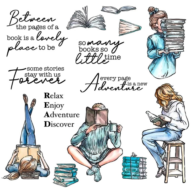 Urban Woman Reading Dies & Stamps Set