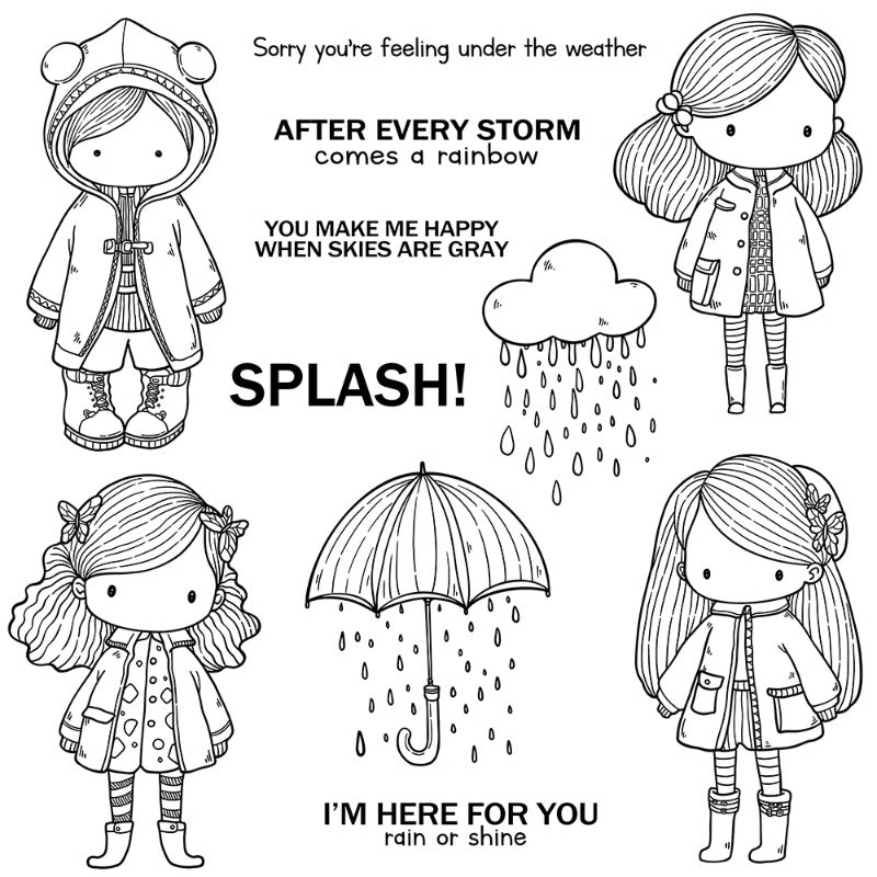 Cute Boy & Girl Dies & Stamps Set