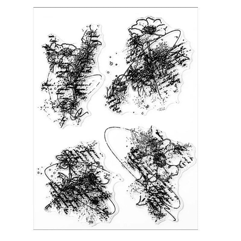 Vintage Blooming Flowers Clear Stamps