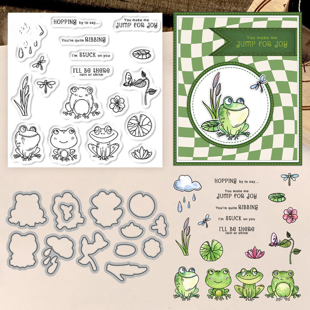 Cute Frog Dies & Stamps Set