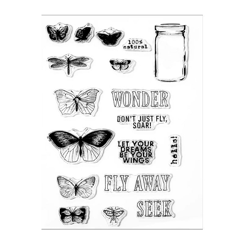 Vintage Natural Butterfly Clear Stamps