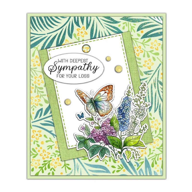 Blooming Flowers and Butterflies Dies & Stamps Set