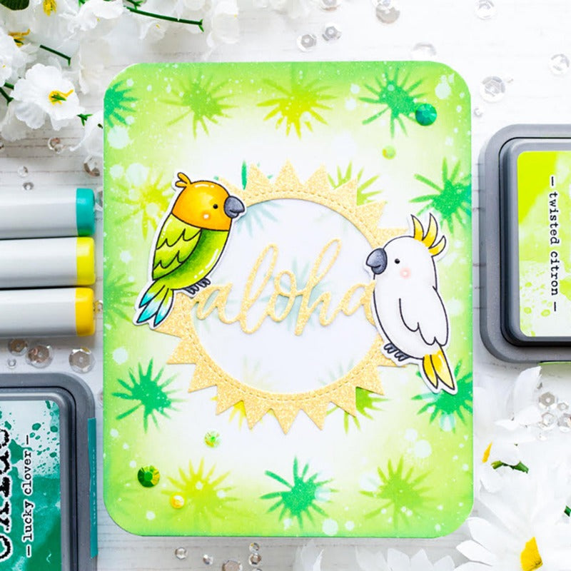 Cute Parrots Dies & Stamps Set