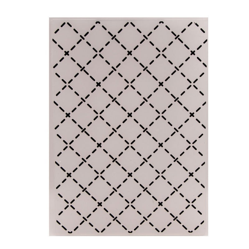 Diagonal Dashed Grid Plastic Embossing Folder