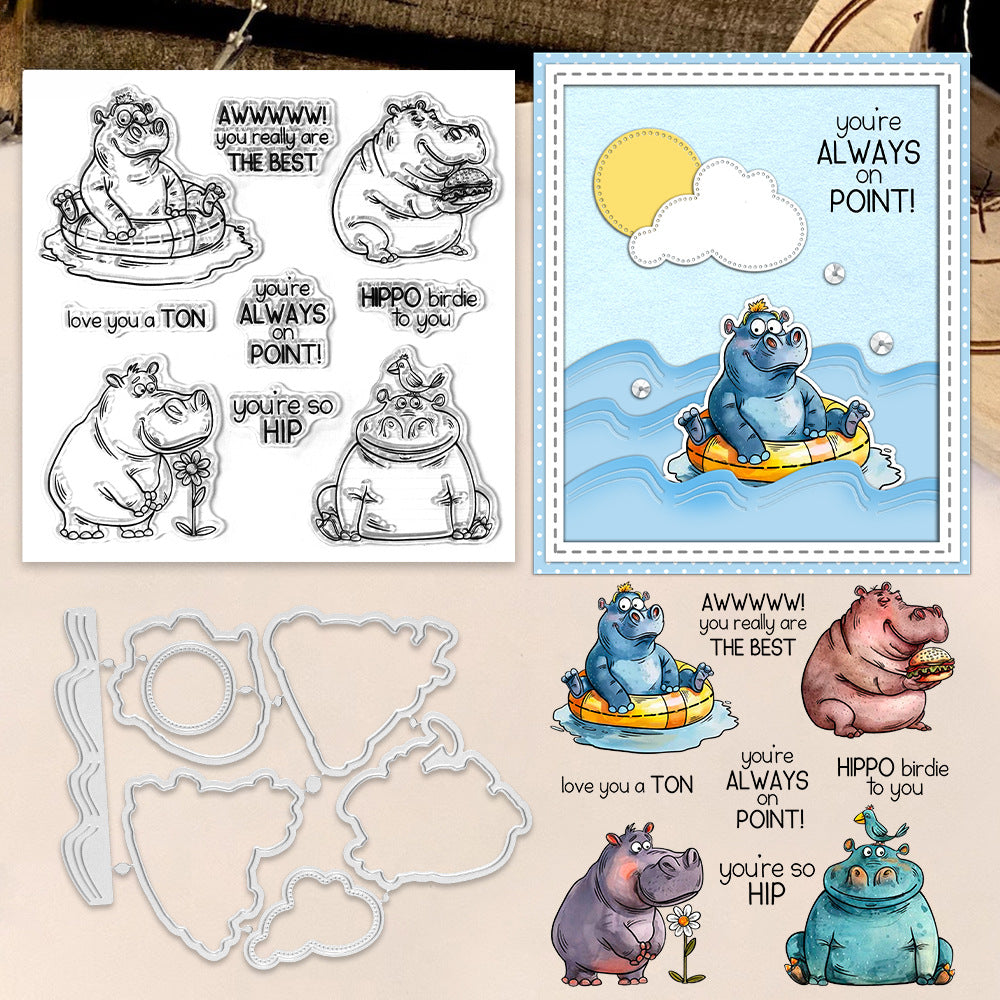 Hippo Daily Life Dies & Stamps Set