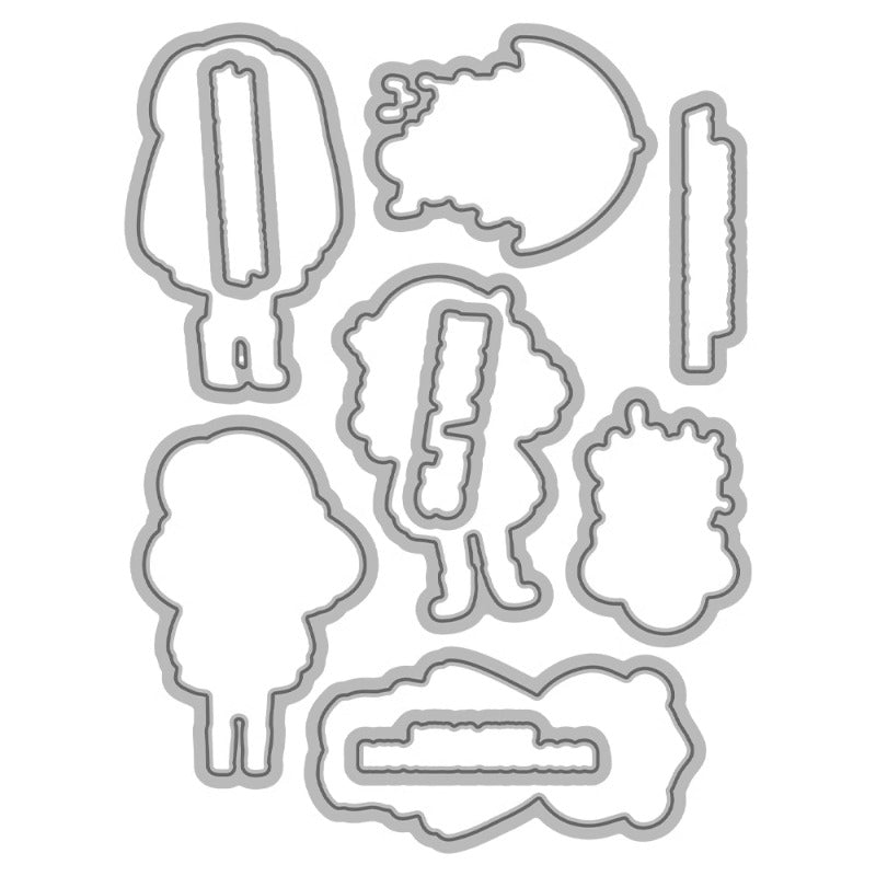 Cute Boy & Girl Dies & Stamps Set